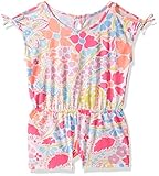 The Children's Place Little Girls' Cold Shoulder Romper Coral Rocket S (5/6) [並行輸入品]