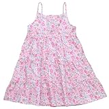 Under the Nile Girl 's Organicピンクフローラル階層型ドレス カラー: ピンク