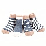 【ノーブランド品】ベビー 赤ちゃん 新生児 可愛い 柔らかい ソックス 靴下 お祝い 出産 ムール用 外用 1-3歳 4足セット(ブルー)