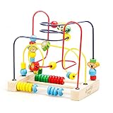 ベビークラシックおもちゃの子供木製のローラーコースタービーズ早期学習教育玩具 - 迷路おもちゃビーズ ( Color : C )