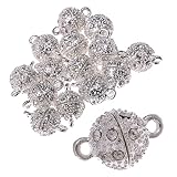 Anopono マグネットクラスプ 磁気クラスプ 10mm 15個セット シルバー 留め具 金具 磁石 ブレスレット ネックレス ハンドメイド用
