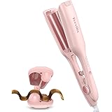 Terviiix ヘアアイロン カール ウェーブアイロン 26㎜ 千万級マイナスイオンヘアアイロン 挟むだけ 初心者向けカールアイロン 韓国風の小さな波巻き 15秒の急速加熱 海外対応 4段階温度設定160℃～210℃ PSE認証 プロ仕様 耐熱ポー