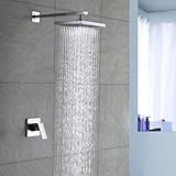 Lightinthebox Chrome Wall Mount Bathroom Bath Mixer Taps Fixed Rainfall Shower Head Single Handle Sh