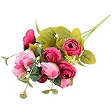 Auntwhale 10頭のローズ花嫁と新郎花を保持人工シルク花フェイクバラ結婚式、パーティー、バレンタインデー