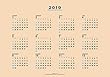 オーブ 2019年 カレンダー 壁掛け シルク ベージュ CS-1500BE
