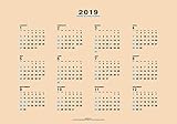 オーブ 2019年 カレンダー 壁掛け シルク ベージュ CS-1500BE