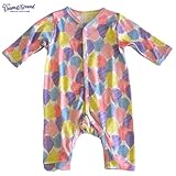 オーシャンアンドグラウンド｜ベビー肌着長袖ロンパース｜バルーン柄｜ピンク