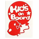 レッド（赤） Kids on board 蝶ネクタイひよこ ヒヨコ リボン 動物 ステッカー 窓ガラス シール 車 キッズ イン ザ カー ※吸盤・マグネ...