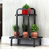 J-園芸ラック ラワースタンド フラワーラック鉄の金属植物フラワーポットホルダーシェルフスタンドラックガーデンストレージシェルフのためのフラワーシェルフ室内バルコニー装飾44x24x55cm（2色） 