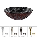 Kraus GV-681-19mm-SN Magma Glass Vessel Bathroom Sink with PU-MR Satin Nickel [並行輸入品]