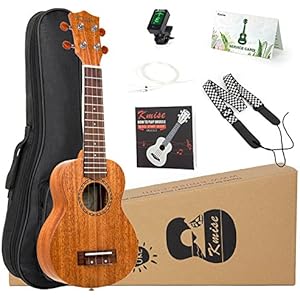 kmise ソプラノウクレレ 21インチウクレレ ハワイアンギター.初心者セット