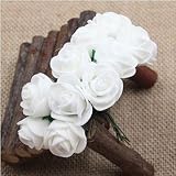 anshinto 144pcsミニ人工ローズマルチカラーローズフラワーブーケ装飾FakeローズFlowe グリーン