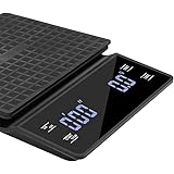 OBEST ドリップスケール デジタルスケール タッチスクリーン0.1gから3000gまで 計量可能 液晶画面 風袋引き機能付き台はかり 業務用