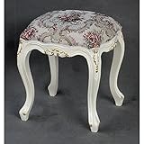 アンティーク調マホガニー家具：ビクトリアンホワイト：猫脚スツール：ゴブラン(布A)