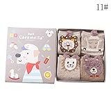 Nice Days（ナイス　ディズ）　 【4足セット】秋冬 ベビー 靴下 可愛い 動物柄 女の子 男の子 ふわふわ 綿製 暖かい 保温 子供のプレゼント (3-5歳, 11#)