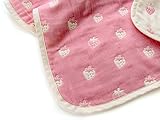 はぐまむ hugmamu 日本製 ガーゼケット ベビー 5重 (MS ベビー 70×70, イチゴ ピンク)