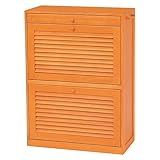 フラップ扉シューズラック 下駄箱 【幅63cm×高さ87cm】 ナチュラル 木製 引き出し収納付き MSS-6972NA