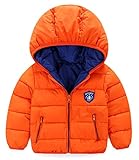 (トヨベイ)Toyobuy 子供 中綿 コート キッズ フード付き ジャケット ベビー ブルゾン アウター 女の子 男の子 冬 オレンジ 120