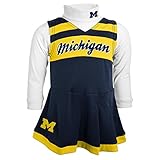 Michigan Wolverines NCAA Toddler Girls CheerジャンパードレスセットW /タートルネック