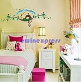 のツリーの壁の壁画をステッカーセット 4 子供の家の装飾の猿の甘い夢をリムーバブルの赤ん坊の養樹園のアートステッカー壁紙ステッカー壁のデカール