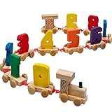 ゴシレ Gosear 子供 幼児 赤ちゃん 木製 教育玩具 カラフルな番号 0-9スタイル 列車のおもちゃ ために 18月以上の赤ちゃん