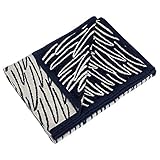 [ クリッパン ] KLIPPAN シュニール ブランケット 2548-01 2CATS／ネイビーブルー 140×90cm Cotton Chenille Blankets ひざ掛け 毛布 オフィス 