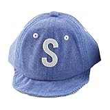 【SiShuNon/SKAPE】ダンガリーキャップ 男の子 帽子 イニシャル ベビー チェック メガネ 50 4 ネイビー