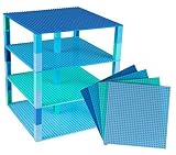 (17 - Blue Colors) - Classic Baseplates 25cm x 25cm Brik Tower by Strictly Briks 100% Compatible wit