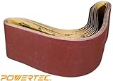 POWERTEC 110150 4-Inch x 36-Inch 240 Grit Aluminum Oxide Sanding Belt, 10-Pack [並行輸入品]