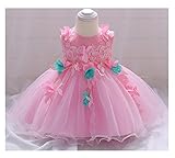 Candykidsベビードレス ベビーデイジー 結婚式 セレモニードレス フォーマルドレス 子供服 女の子 　　赤ちゃん お宮参り ティアードスカート　ベビードレス フォーマルドレス (90cm, ピ