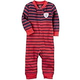カーターズ（Carter's) 男の子用赤x紺ボーダーイカリマークワッペン足なしカバーオール (newborn(-55cm)) [並行輸入品]