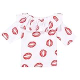 Cutelove 子供服 Tシャツ 上着 シャツ トップス 半袖 赤い唇柄 女の子 ガールズ ベビー 可愛い 赤ちゃん 夏 おしゃれ カジュアル きれい