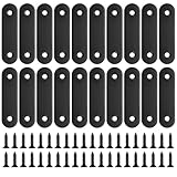 ジョイント金具 フラットプレート 棚受け金具 固定金具 家具 固定 I字金具 補強プレート 連結金具 固定板 ステンレス フラットブラケット金具 修理固定プレート 60x16x2mm ブラック|20個セット