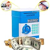 コイン銀行キッズ用、kpacoコード電子マネーバンク、ミニATM CoinパスワードボックスSaving Banks、ベビーおもちゃギフト誕生日プレゼントキッズ用 – ブルー