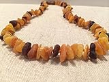 Baltic Amber 12.5 Inch Raw Multi - Milk Cognac Honey Cherry Teething Necklace for Babies Toddler Gir
