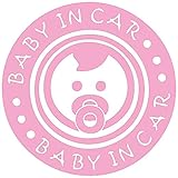 ベイビー イン カー ステッカーbaby in car /車用/シール/ Vinyl//ステッカー/bicr03(ピンク)
