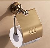 豪華なゴールドメタルの黄銅製トイレットペーパーホルダーカバー DIY アンティークバスルーム