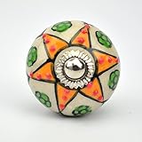 Ornate colorful floral Ceramic knobs for cabinets & cupboards - hand painted pulls