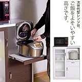 ご飯をよそいやすいハイカウンター レンジ台 BLESS 幅90 [日本製 低ホルム] (鏡面ホワイト)【開梱設置サービス】