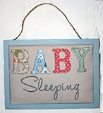 Gisela Graham Shabby Chic Vintage Fabric Baby Sleeping Padded Sign by Gisela Graham