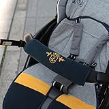 バーカバー なめても安心 ベビーカーのセーフティーバーや子供乗せ自転車に取り付け可能！ DORACO　安心の日本製 (ネイビー×オレンジ)