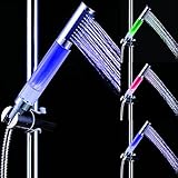 angeer LED 3色温度制御さRainfall Topスプレーシャワーヘッドバスルームシャワーヘッド Tubular AG2401163