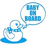 TREZ BABY ON BOARD アヒル隊長 あひる おもちゃ TOY ステッカー 【BABY IN CAR】 (ライトブルー)