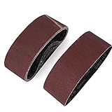 uxcell 研磨ベルト サンドペーパー アブレシブ ダークブラウン 80グリット 10個
