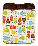 Baby Boy Bib - Reversible - Owls on Brown Minky by Polka Dot Moon