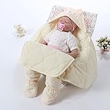 (ヘラサ)Herasa　赤ちゃん おくるみ　ベビー抱き布団　赤ちゃん寝袋　包み込む ぐっすり 寝具　秋冬 厚手　出産祝い 贈り物 (S, 黄)