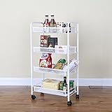 GYP ストレージラックキッチンバスルーム野菜スタンドシェルフ食器棚モバイルプーリーフロアスタンドシェルフトロリー ( 色 : 白 , サイズ さいず : B )