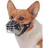 Amazon ペット用 口輪 プロ 高級レザーと鉄のマスクの組合 噛みつき 無駄吠え 防止 しつけ トレーニング 中型犬 大型犬 超大型犬 調整可能 M ブラック Cathyのハウス マズル 口輪 通販