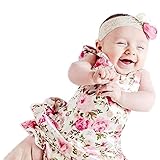 FEITONG Girls Boys Baby Kid Halter Flower Print Romper Backless Jumpsuit (Age:19-24M, Pink) by FEITO