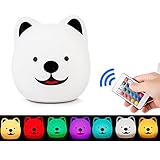Soondar LEDベビーキッズNight Light – マルチカラーキュート犬シリコンNurseryランプfor Children幼児用男の子女の子 – タップコントロール&リモートコントロール